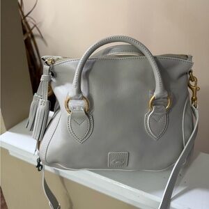 Dooney & Bourke Light Gray Satchel with Gold Accents